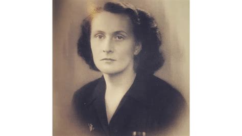 Catherine Dior in 1946 wearing her France Libre insignia and the Resistance Medal ribbon.