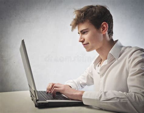 Hi-tech guy stock photo. Image of genius, young, computer - 24700382