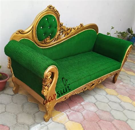 Best Quality Royal Wooden Couch in gold polish DWN-0054