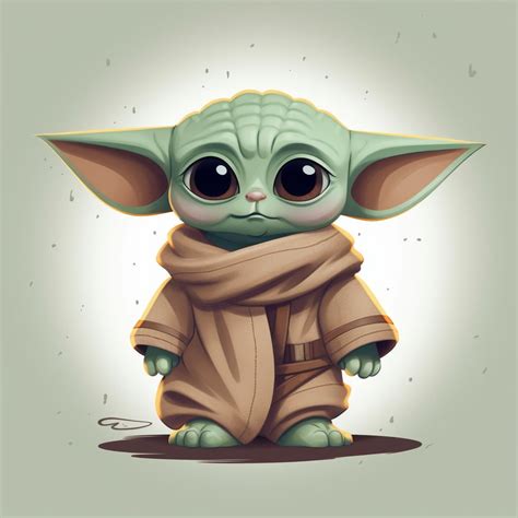 Cute Animated Baby Yoda Star Wars Mandalorian Digital Image .PNG File - Etsy