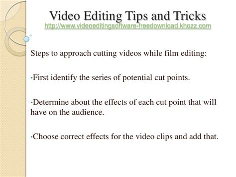 Video editing tips and tricks