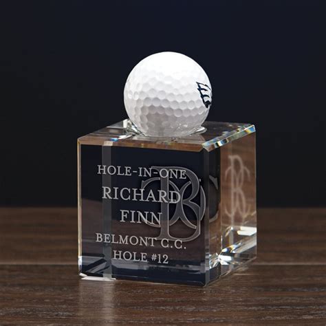 Hole in One Golf Award Crystal Golf Ball Stand Golf Trophy Engraved - Etsy