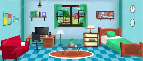 Premium Vector | Cartoon living room, house inside interior, house with ...