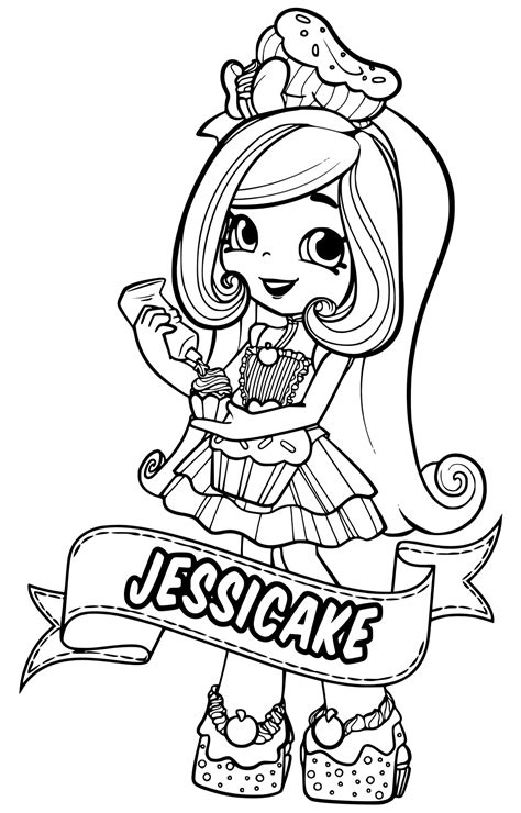 JessiCake Shoppies Coloring Pages