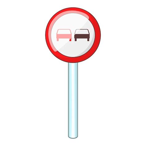 Premium Vector | No overtaking road traffic sign icon cartoon illustration of no overtaking road ...