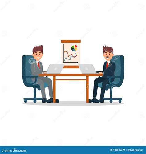 Business Partners Planning Work and Strategies, Productive Partnership Cartoon Vector ...