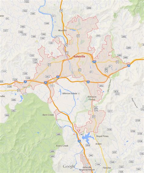 Asheville North Carolina Map - United States