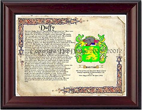 Duffy Coat of Arms/ Family Crest on Fine Paper and Family History