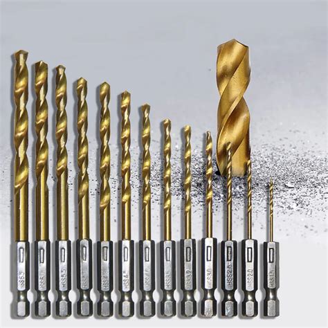 13pcs/set Mini Twist Drill Bit HSS High Speed Steel Titanium Coated ...