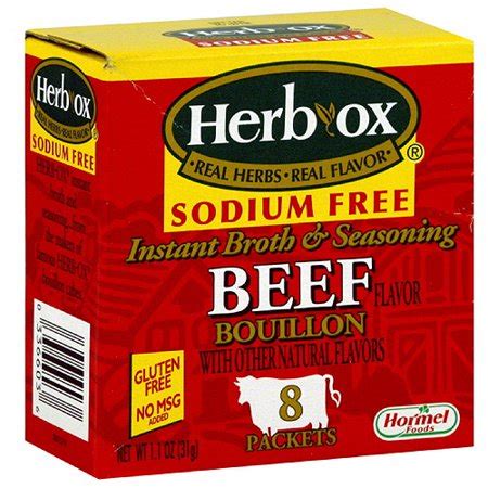 Herb-Ox Sodium Free Instant Beef Broth, 1.1 oz, (Pack of 12) - Walmart.com