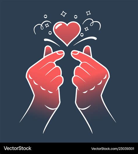 Korean love sign gesture Royalty Free Vector Image