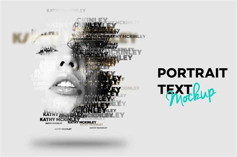 Text Portrait PSD Mockup Free Download - FreeGFX4u