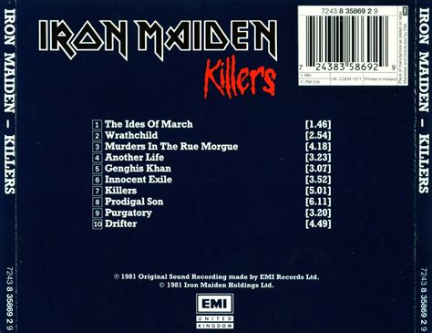 Classic Rock Covers Database: Iron Maiden - Killers (1981)