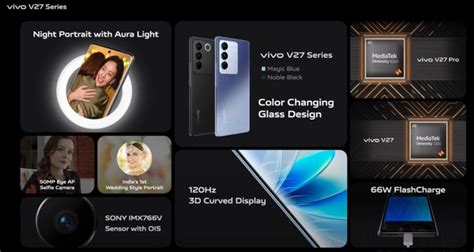 vivo V27 and V27 Pro with 6.78″ FHD+ 120Hz curved display, Dimensity 7200 / 8200, 50MP AF front ...