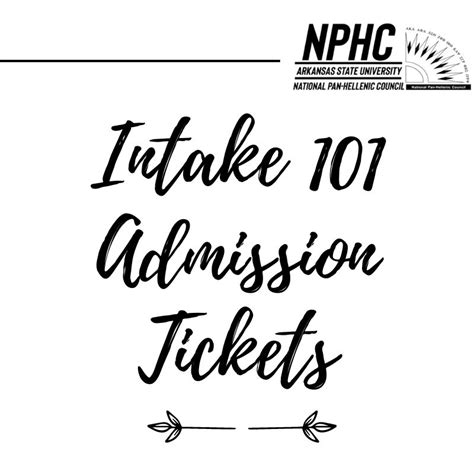 Admission Tickets