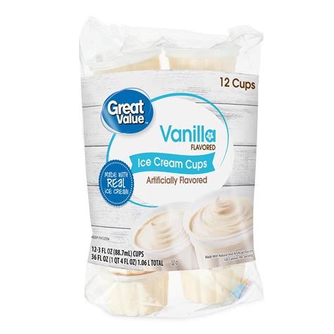 Great Value Vanilla Ice Cream Cups, 3 fl oz, 12 Count - Walmart.com