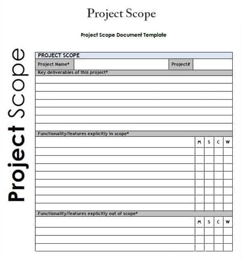 scope statement templates