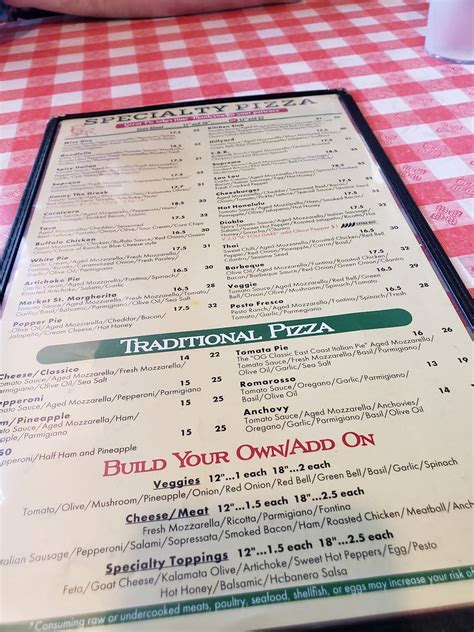 Menu at Market Street Pizza pizzeria, Spokane