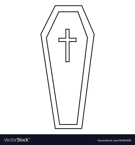 Coffin icon outline style Royalty Free Vector Image