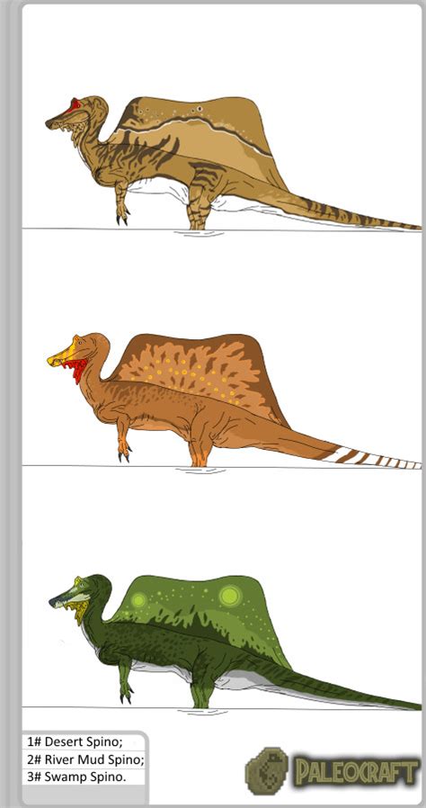 Spinosaurus Color Schemes (PaleoCraft) by TheSamsUniverse on DeviantArt