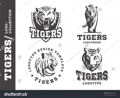 Tigers Logo Icon Illustration Collection On Stock Vector (Royalty Free ...