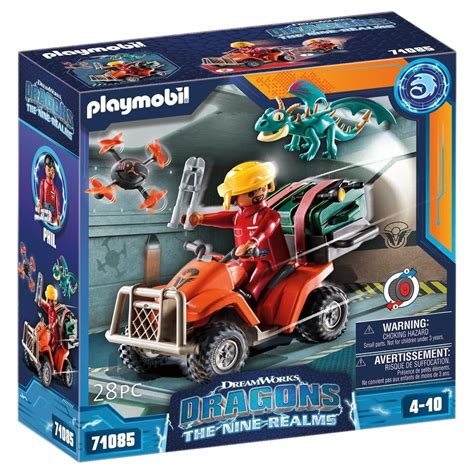 Playmobil Dragons: The Nine Realms - Phil With Four -Wheeled ATV Motorcycle 71085 | Toys-shop.gr