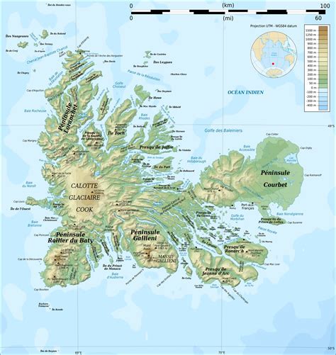 Kerguelen Islands Map and Satellite Image