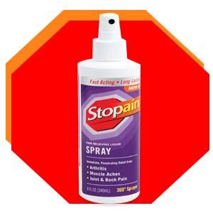 Amazon.com: Stopain Regular Strength Pain Relief Spray 8 Ounce Relief for Muscle and Joint Pain ...