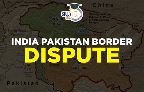 India-Pakistan Border Dispute, Major Disputed Regions, Map