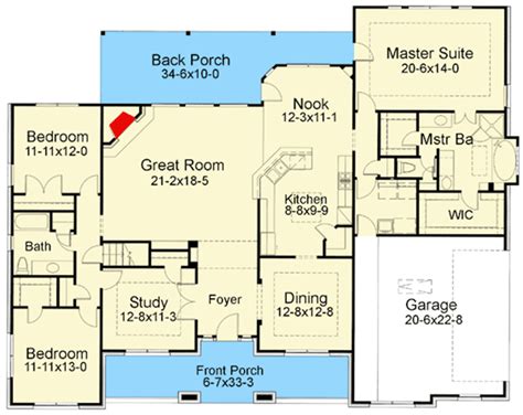 Plan 16828WG: Attractive Ranch Home Plan | House plans, Ranch house plans, Mediterranean style ...