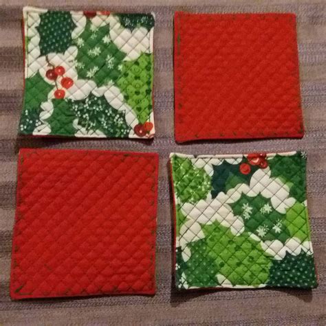 Christmas Quilted Coasters, Set of 4 by CraftingSewing on Etsy | Quilted coasters, Christmas ...