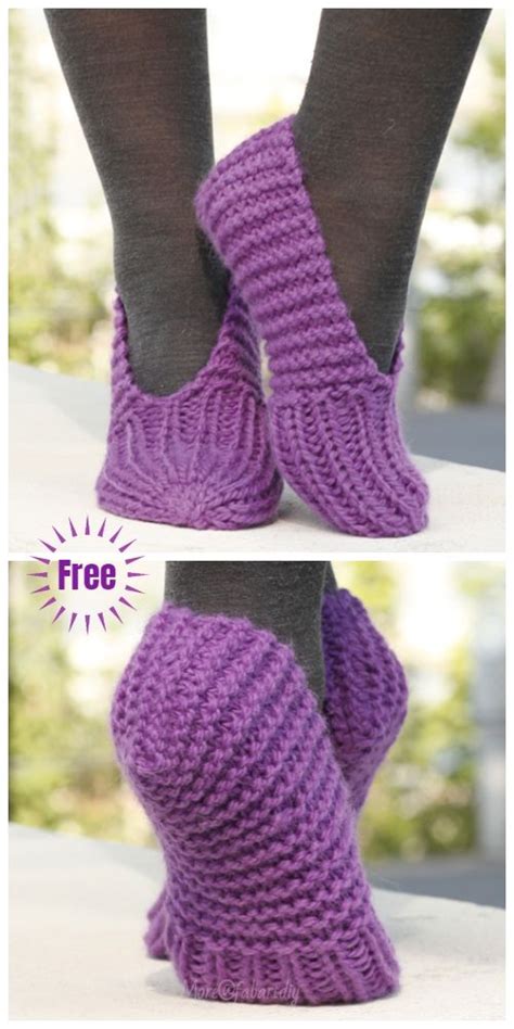 Free Patterns For Knitted Slippers Beginners