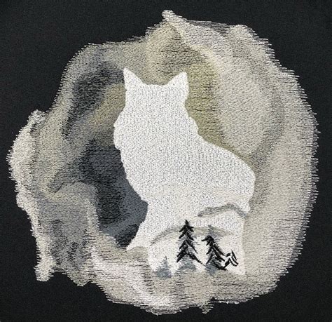 Premium Embroidery Design: Fox Winter Silhouette3 sizes