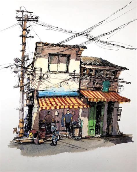 Traveling Artist Captures the Charm of Ancient Towns in Watercolor and Ink | Urban painting ...