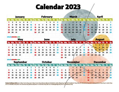 2023 printable calendar with holidays - 2023 calendar with week numbers and holidays official ...