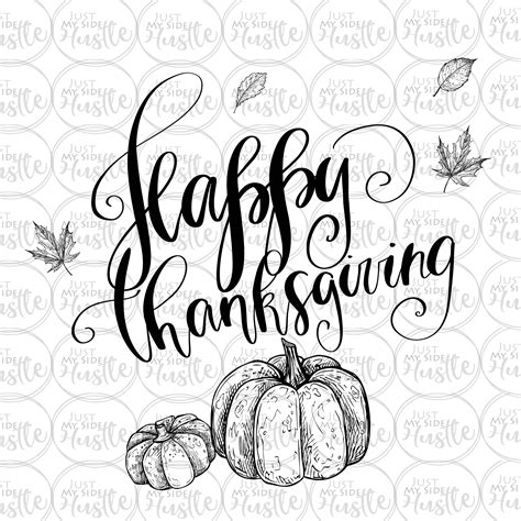 Thanksgiving 2022 Clipart Black And White