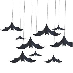 10 Black Halloween Bat Hanging Decoration Halloween - Etsy