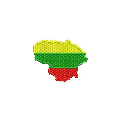 Lithuania Country Flag Map | Foreign Country Digitized Embroidery ...