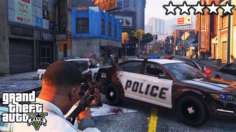 GTA 5 - Franklin's 5 STAR POLICE CHASE (Epic cop battle on HIGH settings) - YouTube