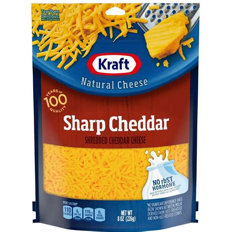 Kraft Sharp Cheddar Shredded Cheese, 8 oz Bag - Walmart.com - Walmart.com