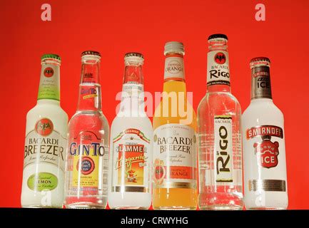 a selection of various alcopops Stock Photo - Alamy