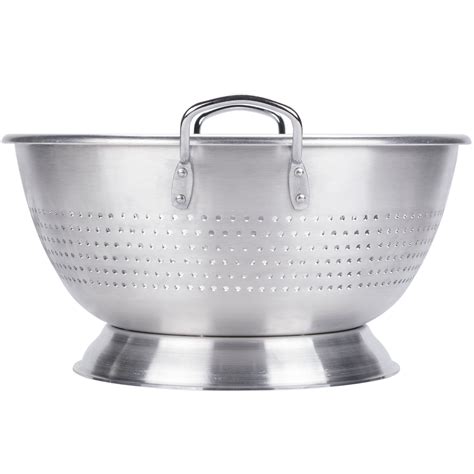 Vollrath 68350 16 Qt. Heavy-Duty Aluminum Colander with Base and Handles