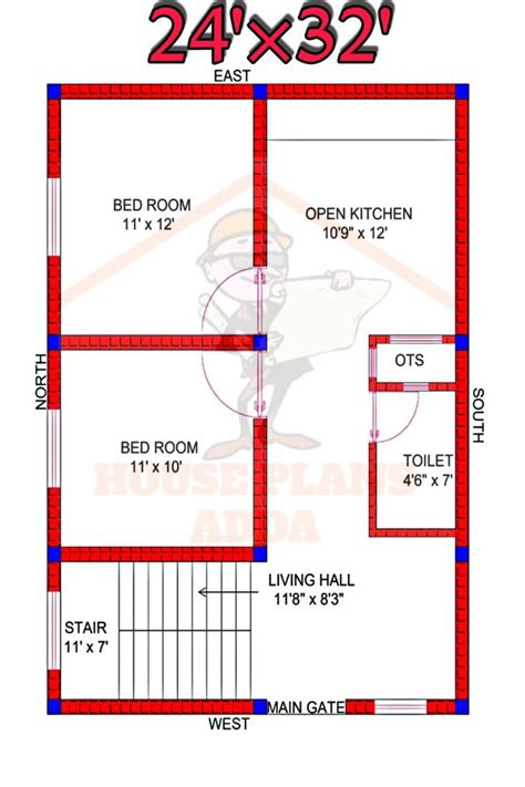 Small house plan and floor plan as per vastu| 24×32 house plan west ...