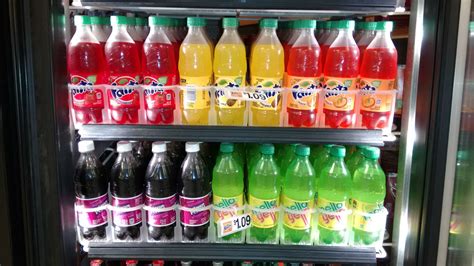 Our soda cooler at the gas station has everything other than Coke or Sprite at $1.09. Coke is $1 ...