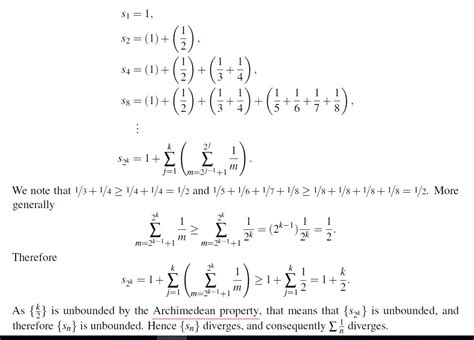 real analysis - proof of harmonic series - Mathematics Stack Exchange