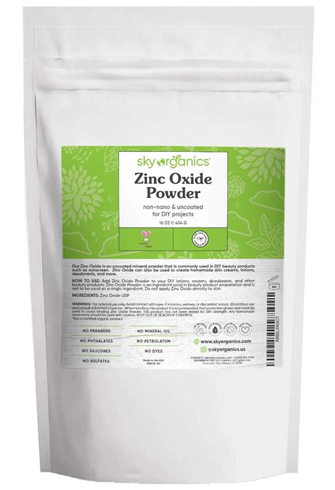 Buy Zinc Oxide Powder By Sky s 16oz- Uncoated & Non-Nano- 100% Pure ...