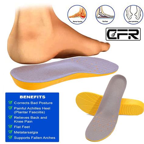 Memory Foam Orthotic Shoes Insoles Arch Support Inserts Pads Unisex ...