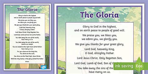 Gloria Prayer Display Poster - Twinkl - KS2 (teacher made)