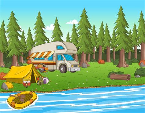 Cartoon Of Rv Camping Illustrations, Royalty-Free Vector Graphics ...