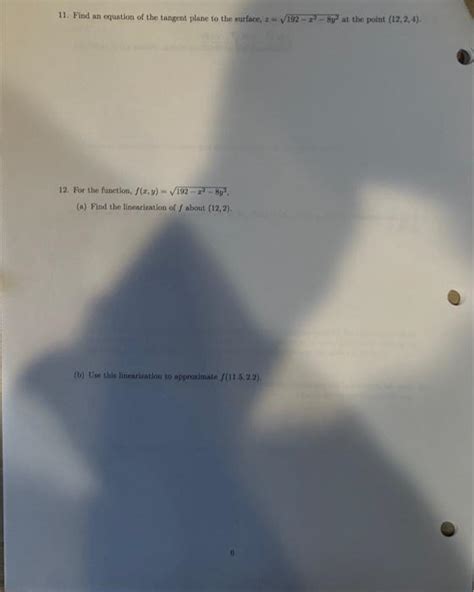 Solved 11. Find an equation of the tangent plane to the | Chegg.com